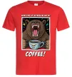 Мужская футболка Bear with coffee Красный Мужская футболка Bear with coffee Красный фото