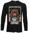 Лонгслив Bear with coffee Черный фото