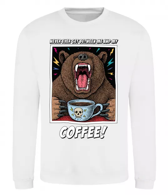 Свитшот Bear with coffee Белый фото