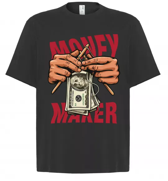 Футболка Оверсайз Money maker hands Чорний фото