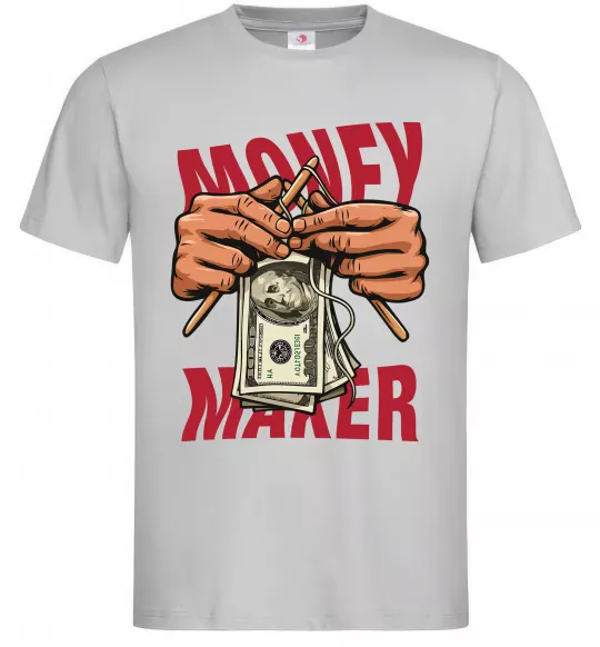 Чоловіча футболка Money maker hands Сірий фото