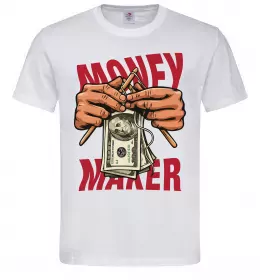 Мужская футболка Money maker hands Белый фото