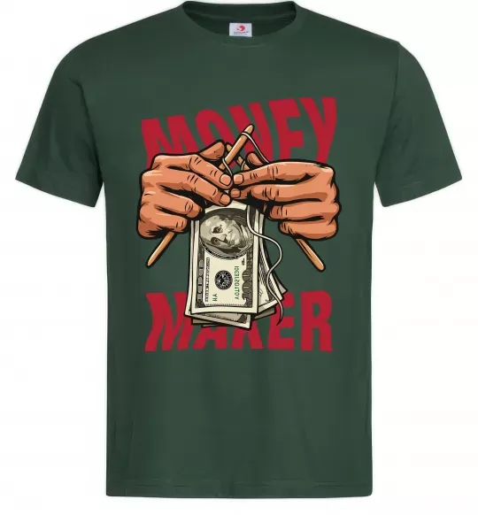 Чоловіча футболка Money maker hands Темно-зелений фото