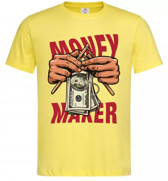 Чоловіча футболка Money maker hands Лимонний фото