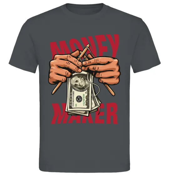 Чоловіча футболка Money maker hands Графіт фото