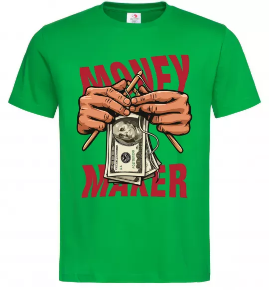 Чоловіча футболка Money maker hands Зелений фото