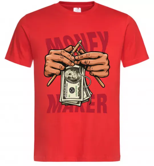 Чоловіча футболка Money maker hands Червоний фото