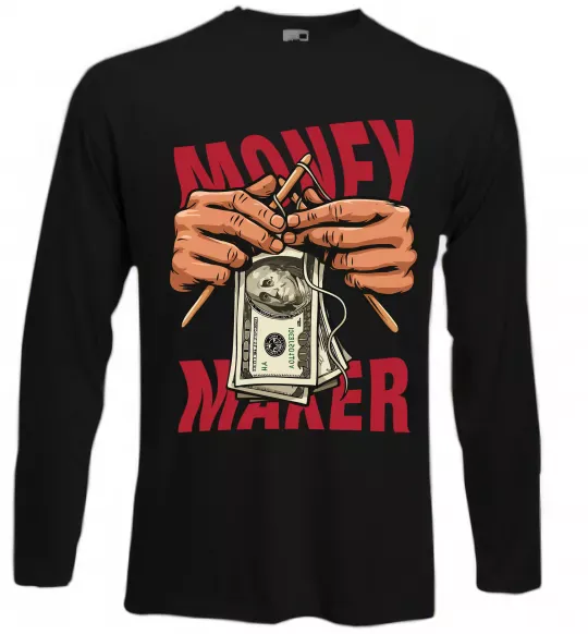 Лонгслив Money maker hands Черный фото