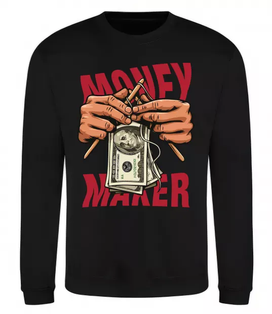 Свитшот Money maker hands Черный фото
