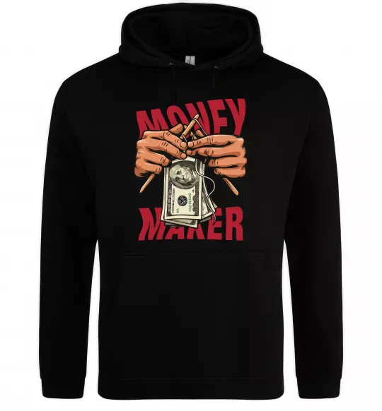 Мужская толстовка (худи) Money maker hands Черный фото