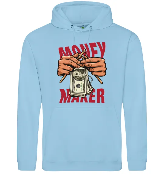 Чоловіча толстовка (худі) Money maker hands Блакитний фото