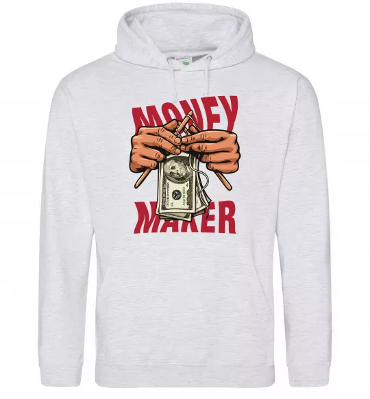 Жіноча толстовка (худі) Money maker hands Сірий меланж фото