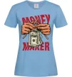 Женская футболка Money maker hands Голубой фото