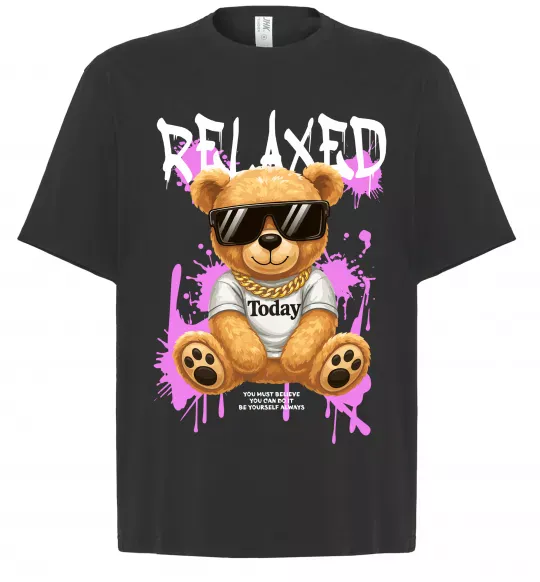 Футболка Оверсайз Relaxed bear Черный фото