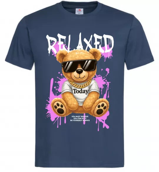 Чоловіча футболка Relaxed bear Темно-синій фото