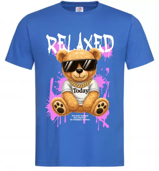 Чоловіча футболка Relaxed bear Яскраво-синій фото