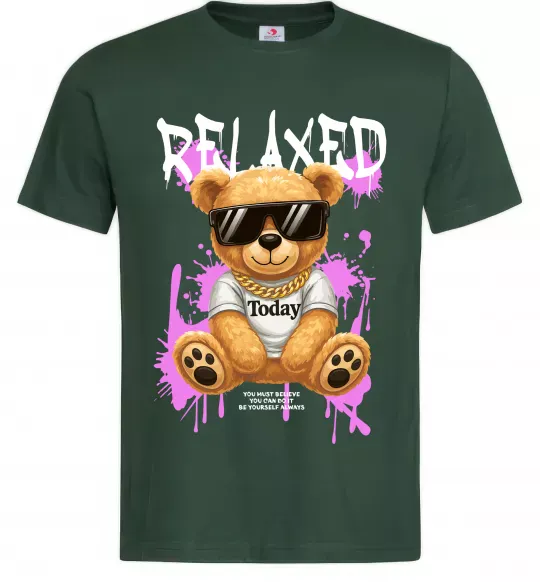 Чоловіча футболка Relaxed bear Темно-зелений фото
