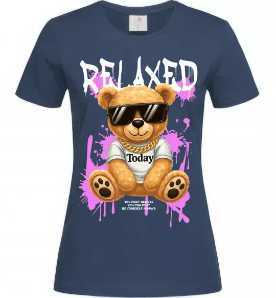 Жіноча футболка Relaxed bear Темно-синій фото