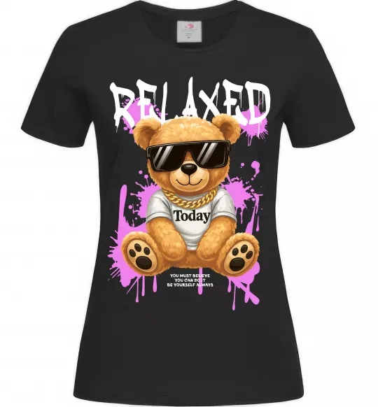 Жіноча футболка Relaxed bear Чорний фото