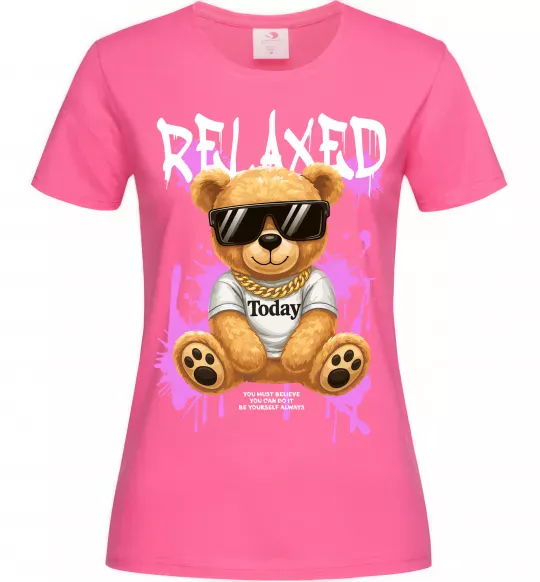 Жіноча футболка Relaxed bear Яскраво-рожевий фото