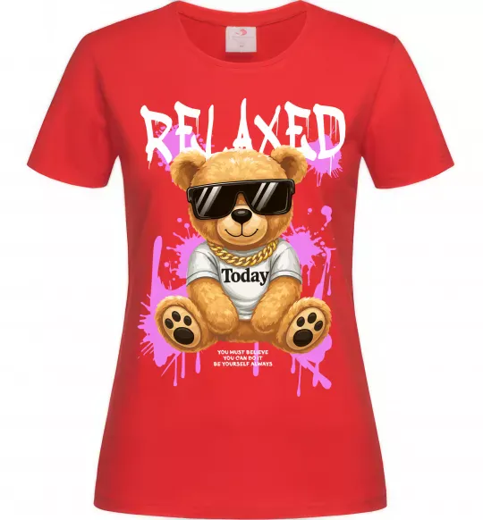 Жіноча футболка Relaxed bear Червоний фото