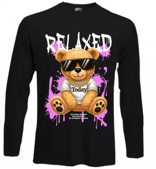 Лонгслив Relaxed bear Черный фото