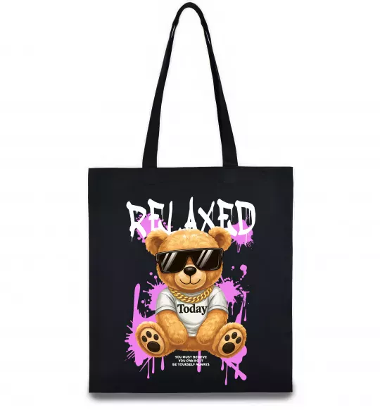 Еко-сумка Relaxed bear Чорний фото