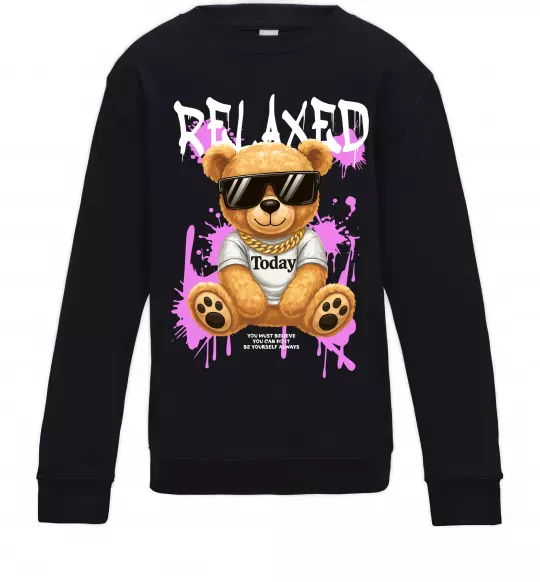 Дитячий світшот Relaxed bear Чорний фото