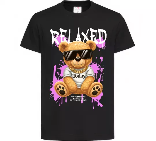 Дитяча футболка Relaxed bear Чорний фото