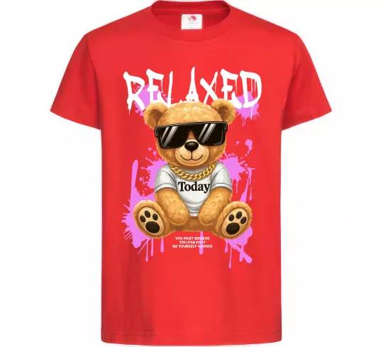 Дитяча футболка Relaxed bear Червоний фото