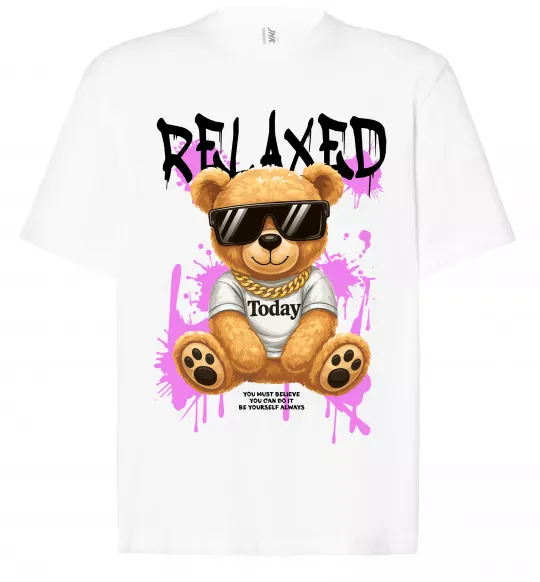 Футболка Оверсайз Relaxed bear Белый фото