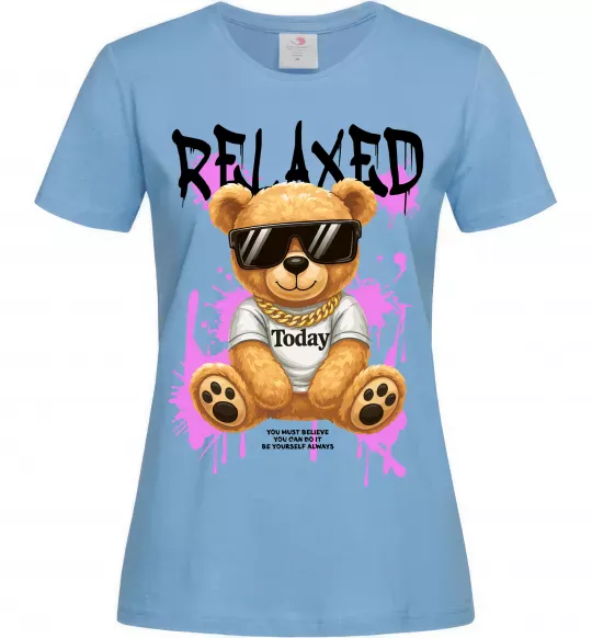 Жіноча футболка Relaxed bear Блакитний фото
