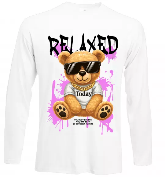 Лонгслив Relaxed bear Белый фото