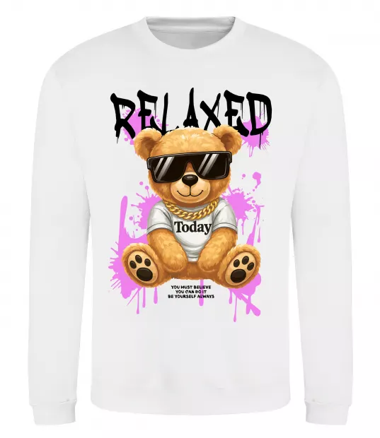 Свитшот Relaxed bear Белый фото