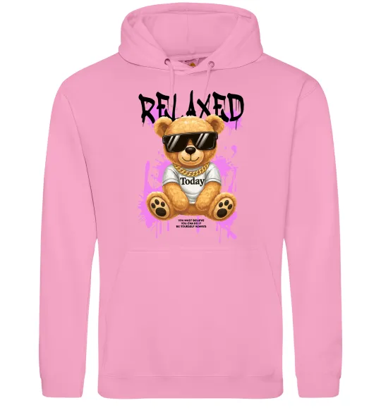 Мужская толстовка (худи) Relaxed bear Розовый фото