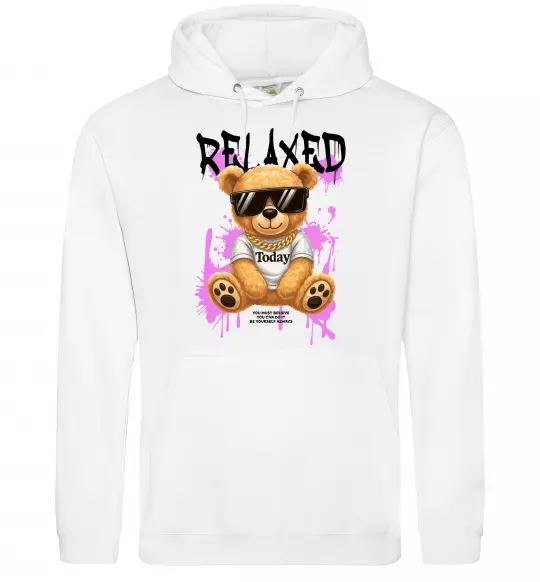 Женская толстовка (худи) Relaxed bear Белый фото