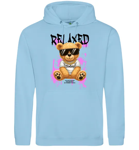 Женская толстовка (худи) Relaxed bear Голубой фото