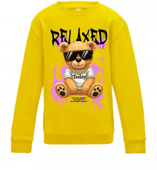 Дитячий світшот Relaxed bear Сонячно жовтий фото
