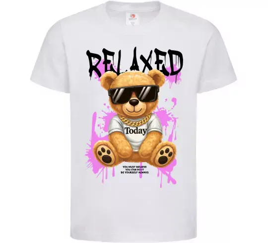 Дитяча футболка Relaxed bear Білий фото