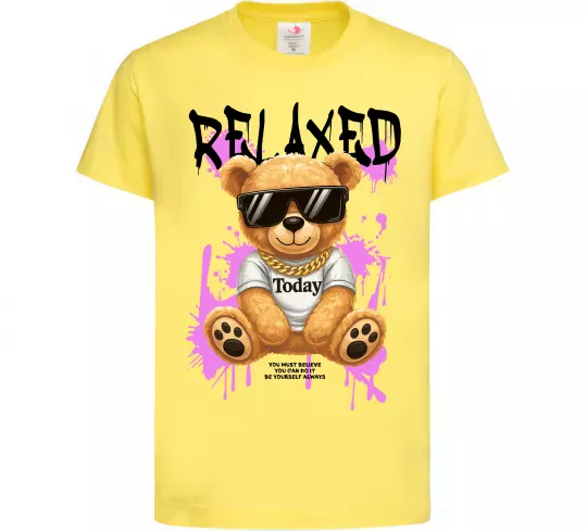 Дитяча футболка Relaxed bear Лимонний фото