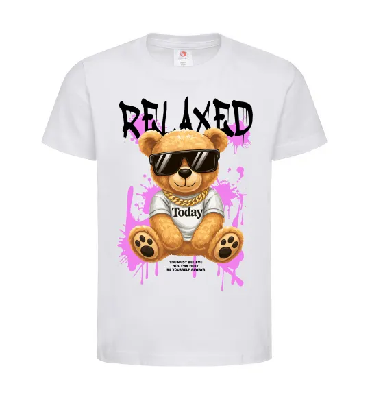 Дитяча футболка Relaxed bear Білий фото