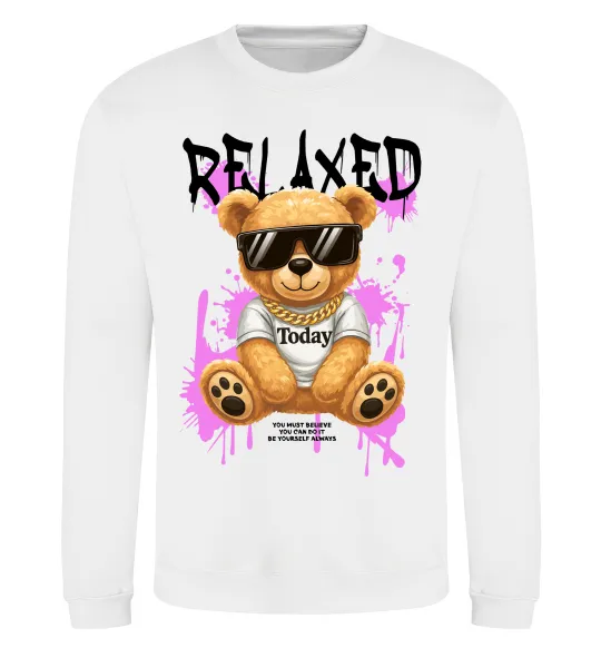 Світшот Relaxed bear Білий фото