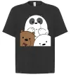 Футболка Оверсайз Намальовані ведмедики Чорний Футболка Оверсайз Намальовані ведмедики Чорний фото