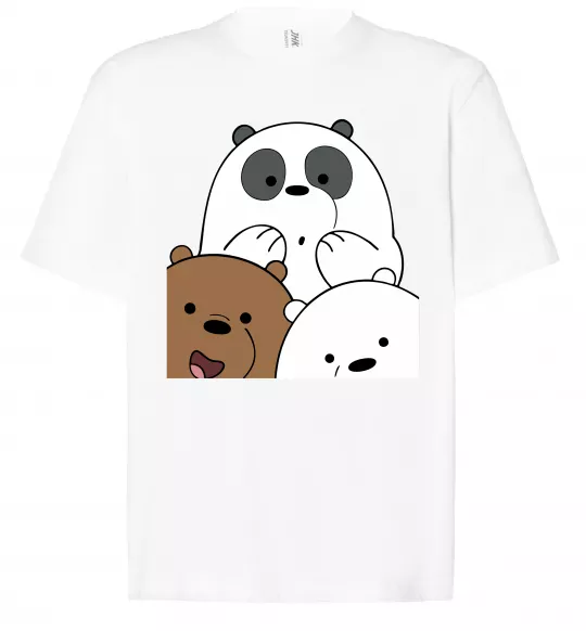 Футболка Оверсайз Намальовані ведмедики Білий фото
