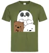 Мужская футболка Намальовані ведмедики Оливковый фото
