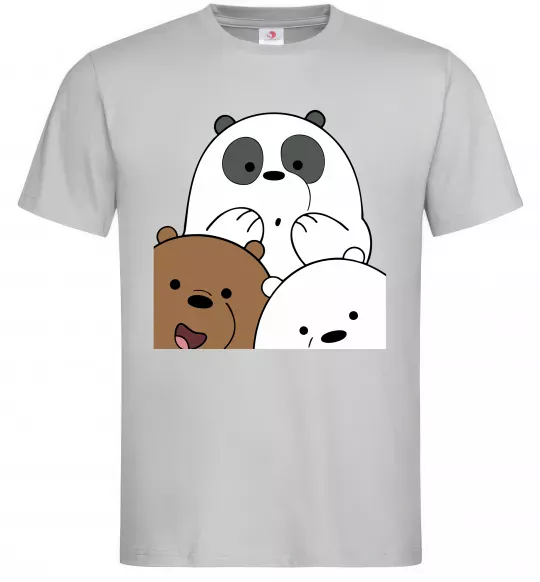 Мужская футболка Намальовані ведмедики Серый фото