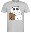 Мужская футболка Намальовані ведмедики Серый фото