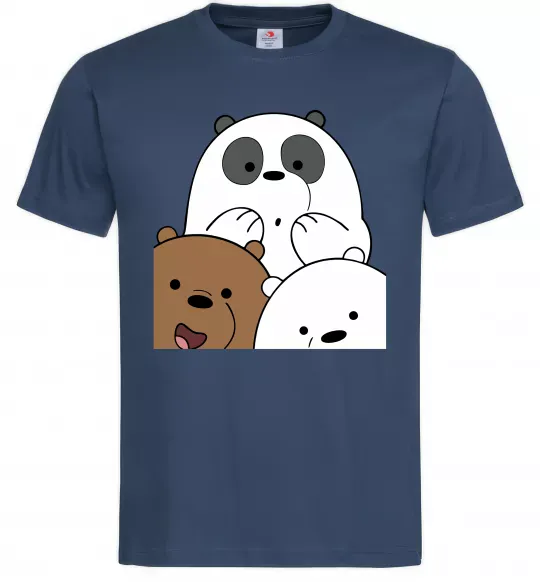 Мужская футболка Намальовані ведмедики Темно-синий фото
