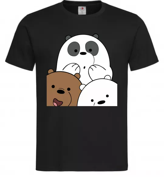 Мужская футболка Намальовані ведмедики Черный фото