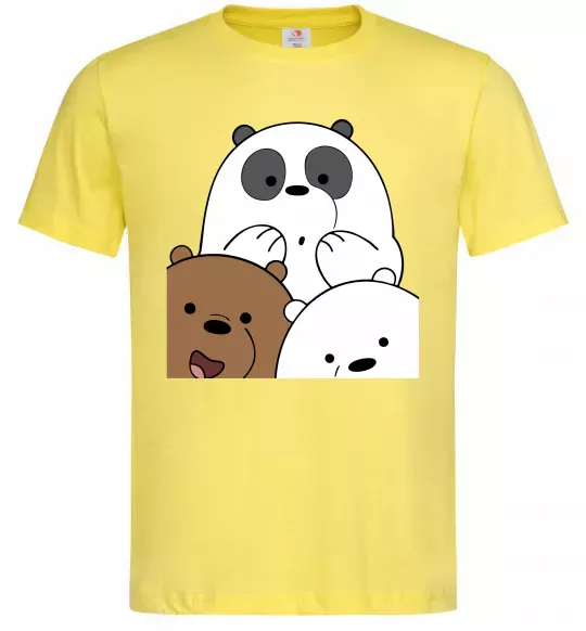 Мужская футболка Намальовані ведмедики Лимонный фото